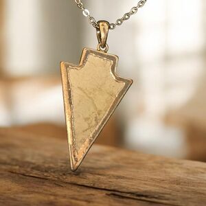 Silver and Cream Arrowhead Pendant